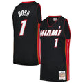 Chris Bosh Black Miami Heat 201213 Hardwood Classics Swingman Jersey | Stitched Jersey RTJS 11864 - image 1