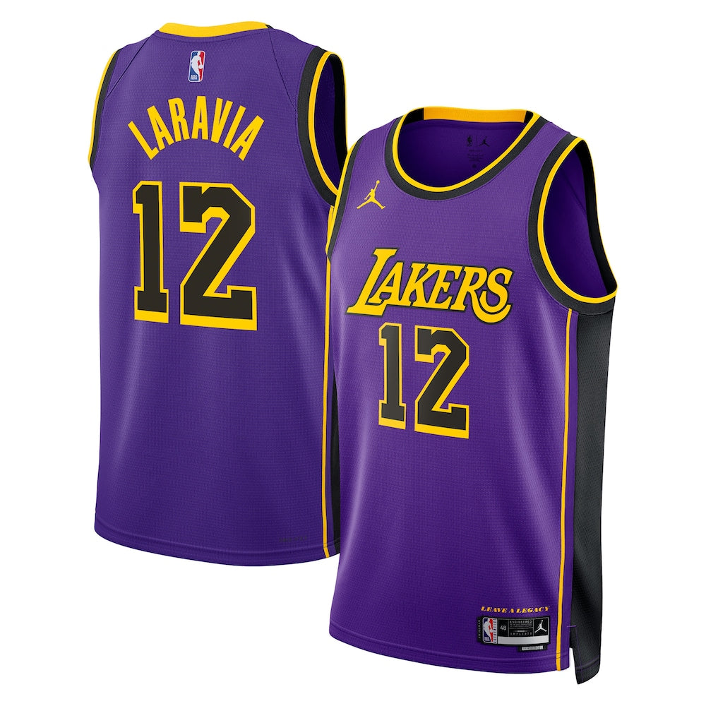Los Angeles Lakers Jordan Brand Statement Edition Swingman Jersey Purple Jake Laravia Unisex | Stitched Jersey RTJS 11859 - image 1