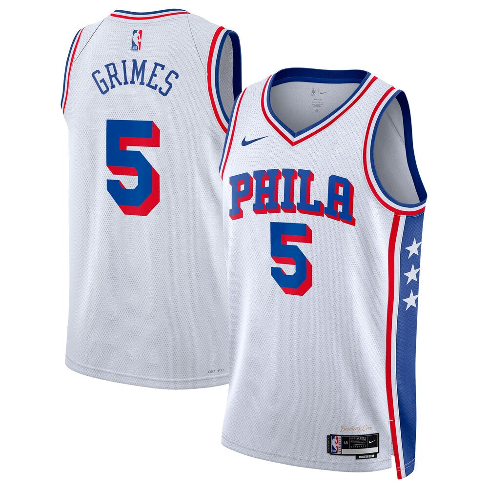 Philadelphia 76Ers Association Edition Swingman Jersey White Quentin Grimes Unisex | Stitched Jersey RTJS 11877 - image 1