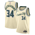 Milwaukee Bucks 2025-26 City Edition Swingman Jersey Cream Giannis Antetokounmpo Unisex | Stitched Jersey RTJS 11875 - image 1