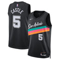 San Antonio Spurs 2025-26 City Edition Swingman Jersey Black Stephon Castle Unisex | Stitched Jersey RTJS 11872 - image 1