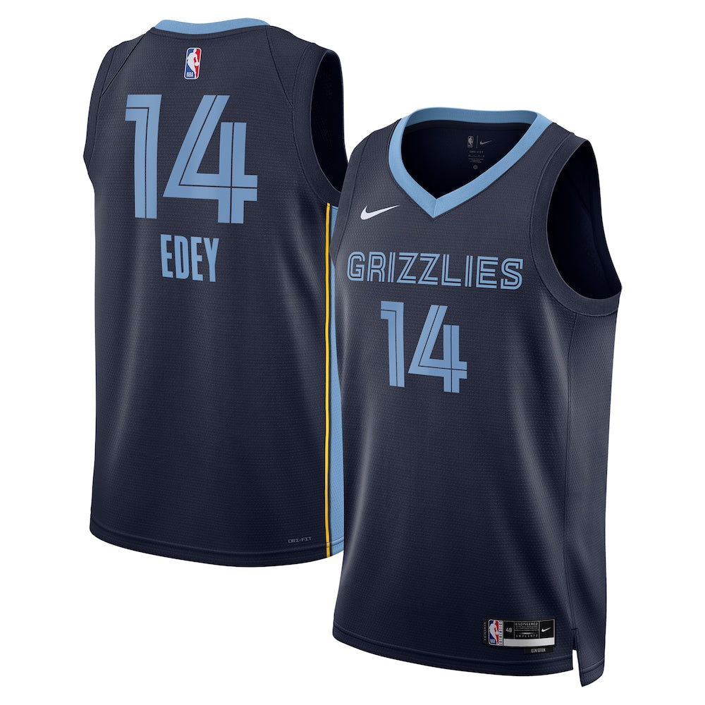 Memphis Grizzlies Icon Swingman Jersey Navy Zach Edey Unisex | Stitched Jersey RTJS 11870 - image 1