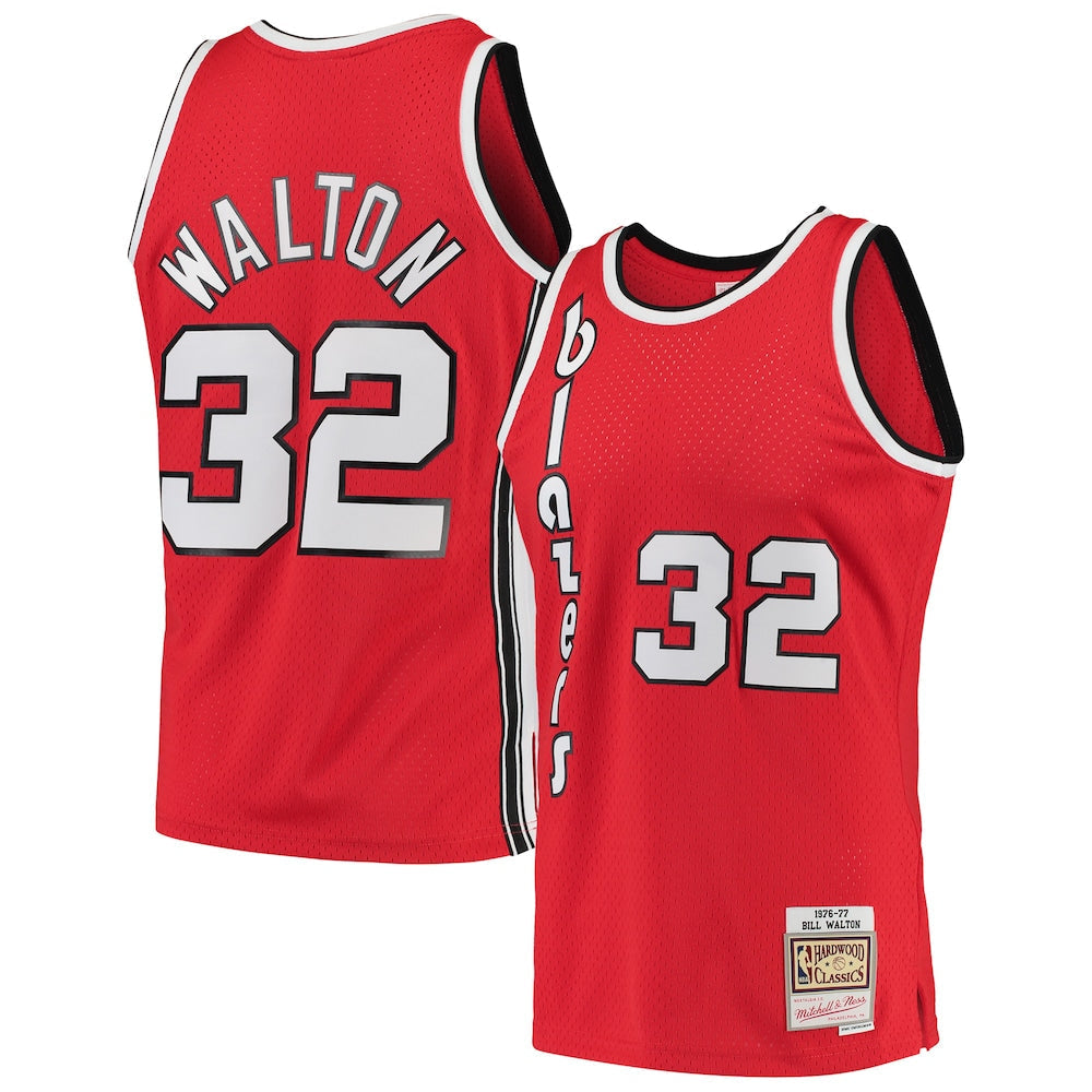 Bill Walton Red Portland Trail Blazers 1976 77 Hardwood Classics Swingman Player Jersey | Stitched Jersey RTJS 11857 - image 1