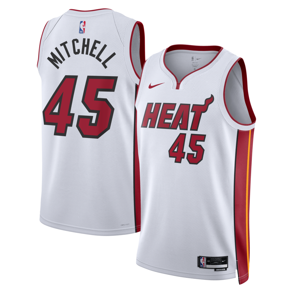 Miami Heat Association Edition Swingman Jersey White Davion Mitchell Unisex | Stitched Jersey RTJS 11848 - image 1