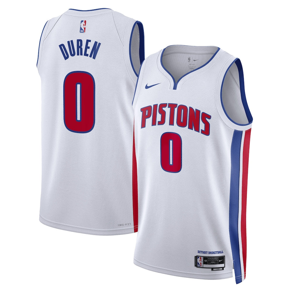Detroit Pistons Association Edition Swingman Jersey White Jalen Duren Unisex | Stitched Jersey RTJS 11839 - image 1