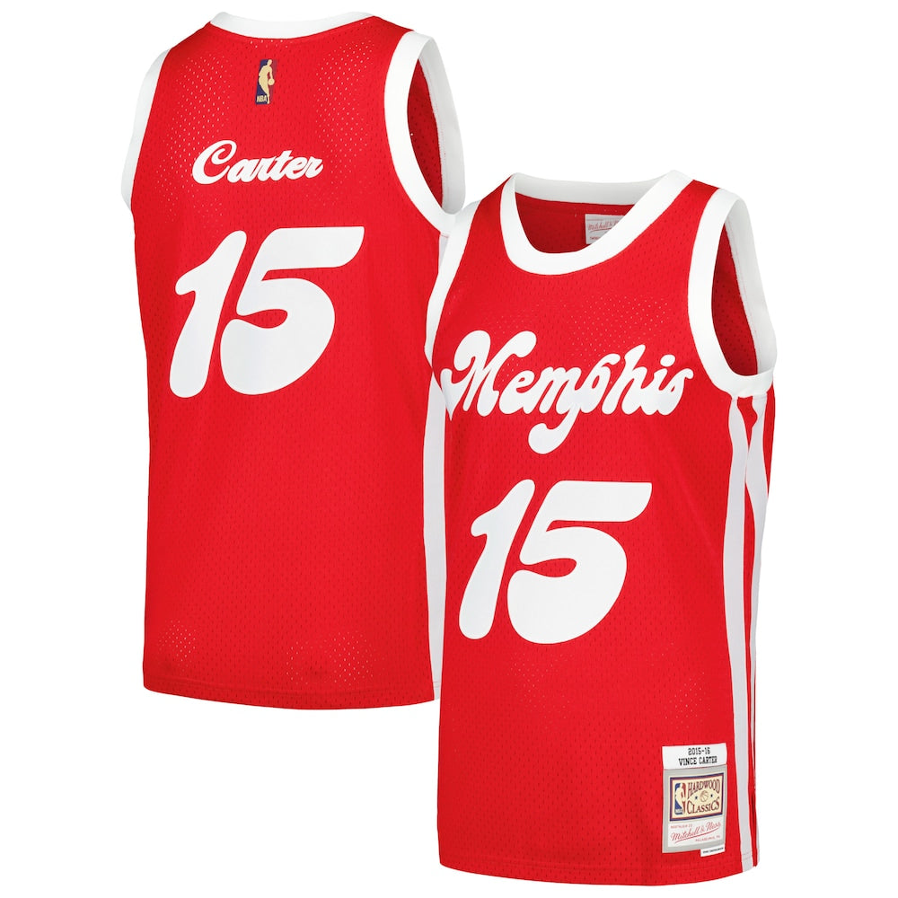 Vince Carter Red Memphis Grizzlies 201516 Hardwood Classics Swingman Jersey | Stitched Jersey RTJS 11812 - image 1