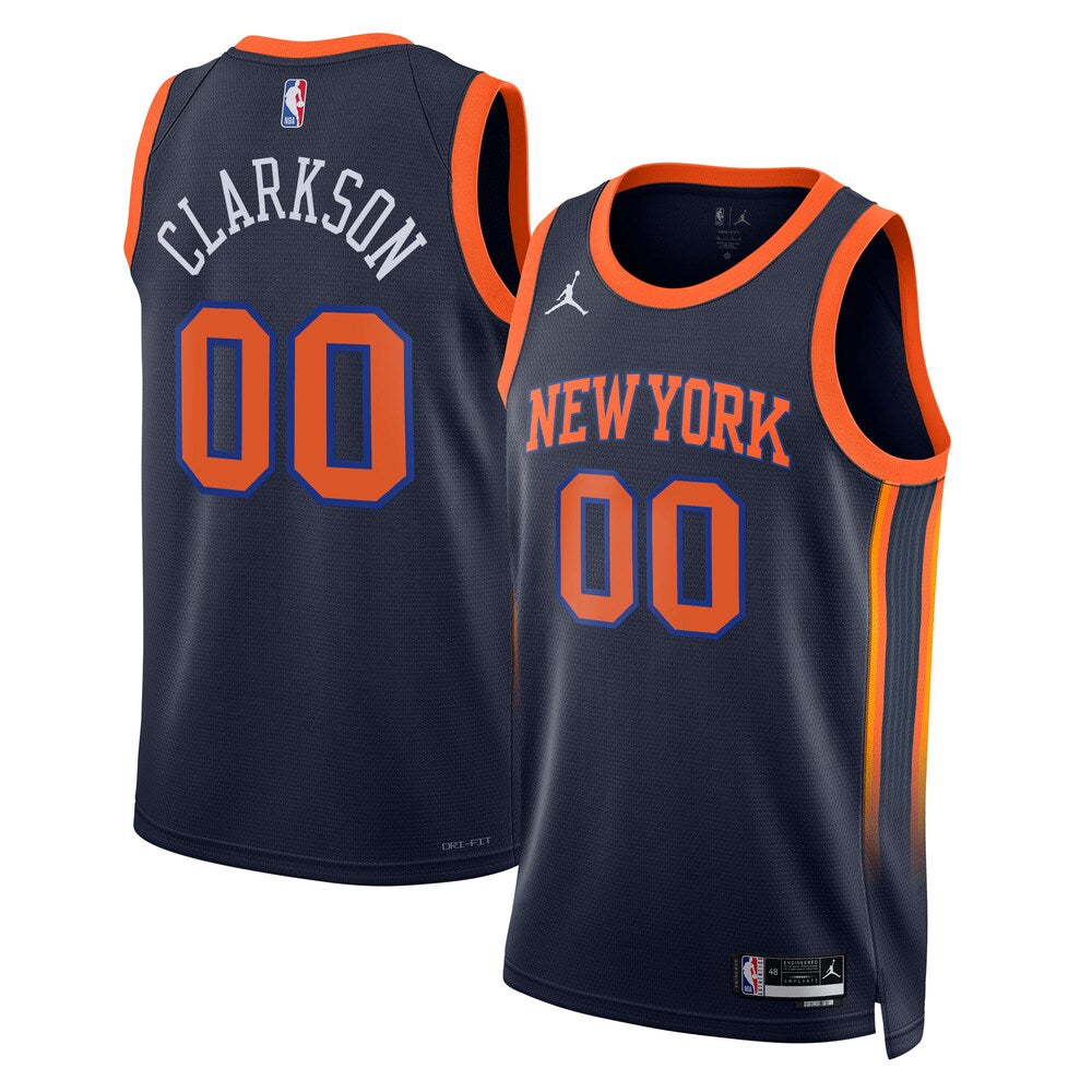 New York Knicks Jordan Brand Statement Edition Swingman Jersey Navy Jordan Clarkson Unisex | Stitched Jersey RTJS 11811 - image 1