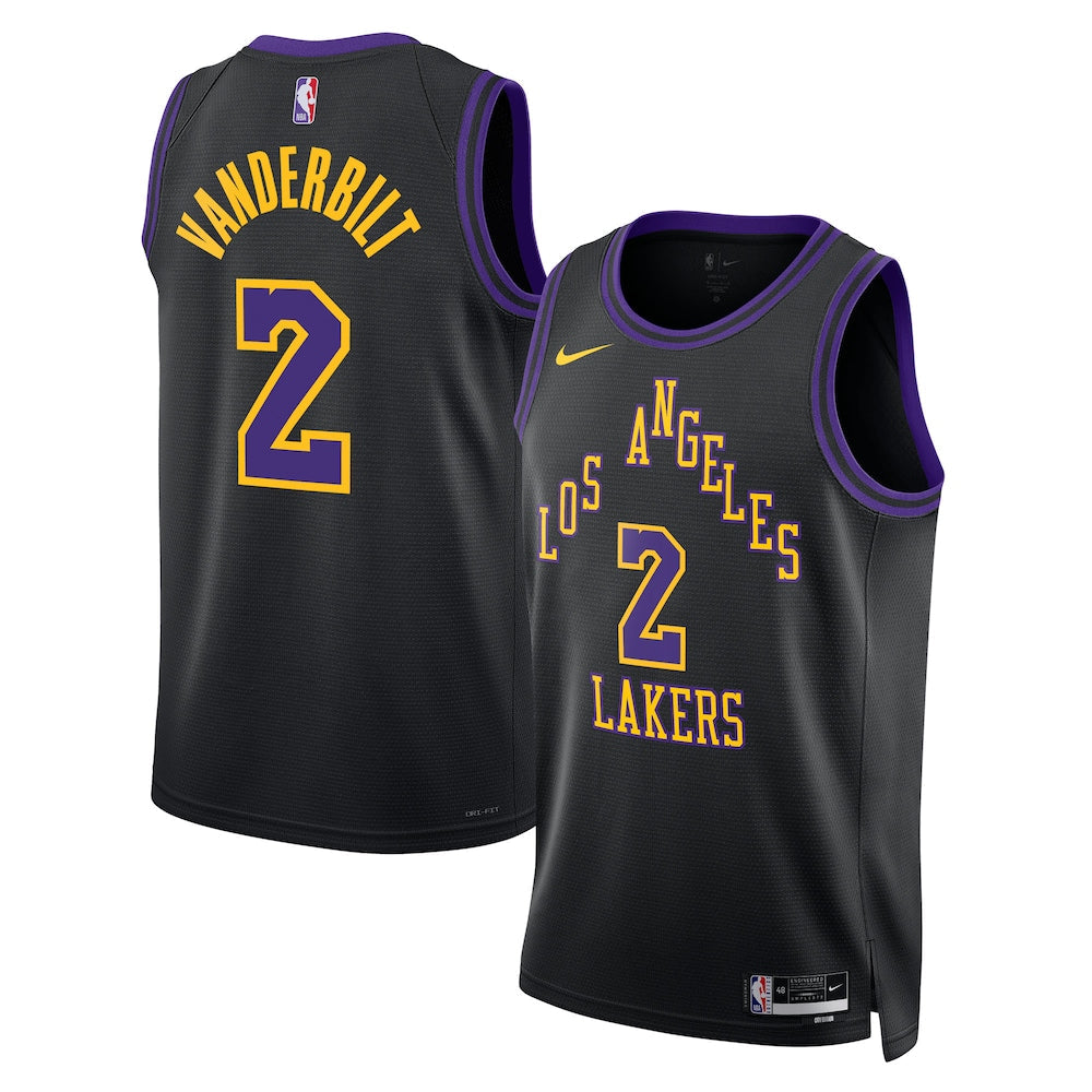 Los Angeles Lakers 2025-26 City Edition Swingman Jersey Black Jarred Vanderbilt Unisex | Stitched Jersey RTJS 11779 - image 1