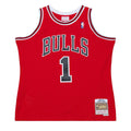 Men's Chicago Bulls Derrick Rose Mitchell & Ness Red 2008 Hardwood Classics Swingman Jersey - image 1