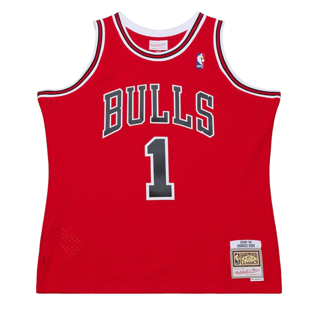 Men's Chicago Bulls Derrick Rose Mitchell & Ness Red 2008 Hardwood Classics Swingman Jersey - image 1