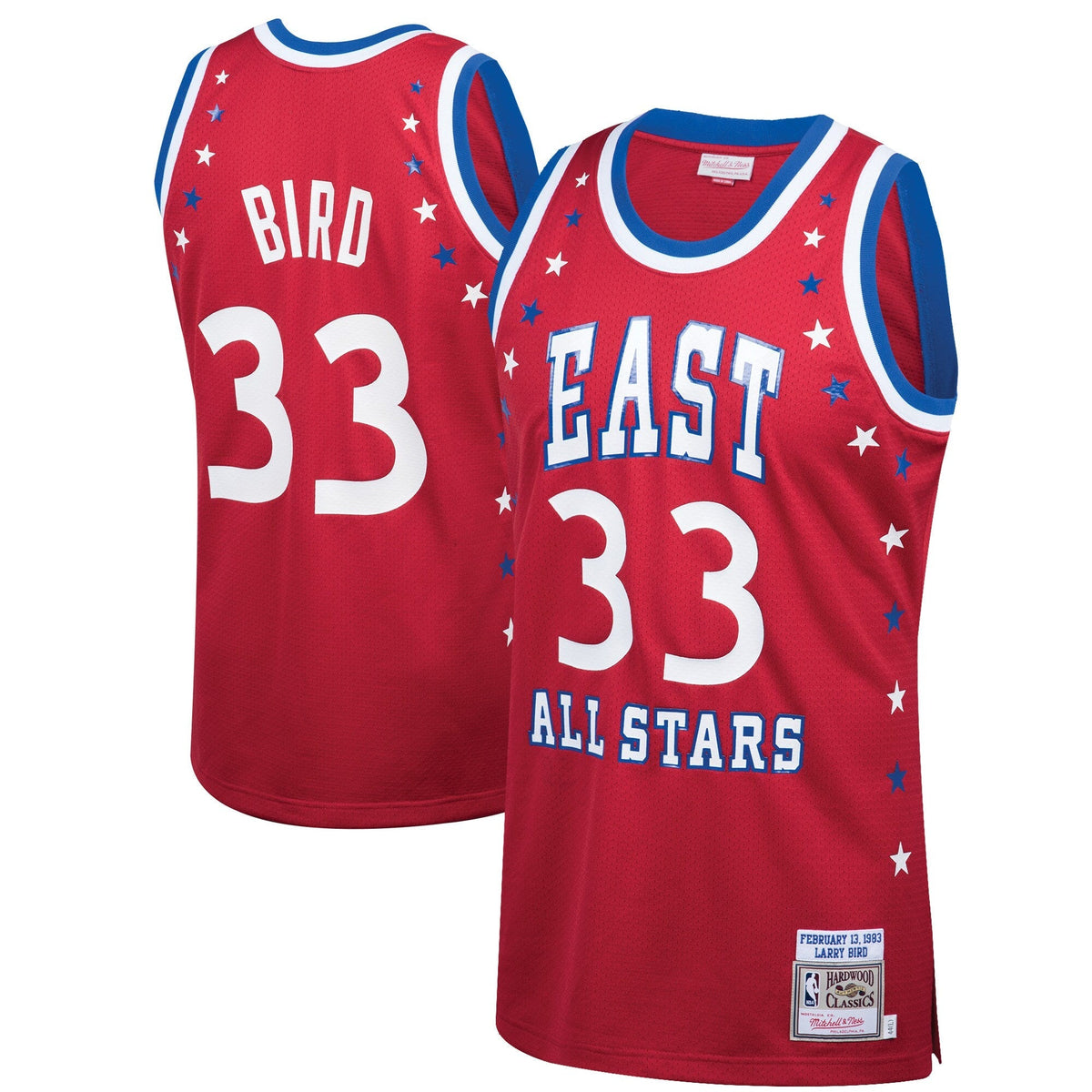 Larry Bird All Stars 1983 Red Hardwood Classics Swingman Basketball Jersey - image 1