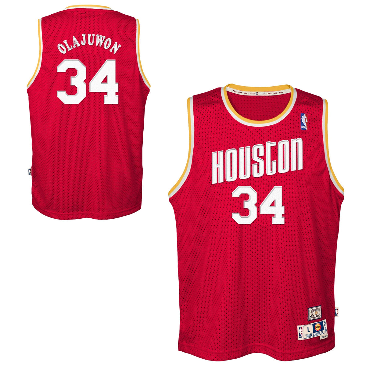 Houston Rockets Hakeem Olajuwon Red 1993-94 Hardwood Classics Swingman Jersey - image 1
