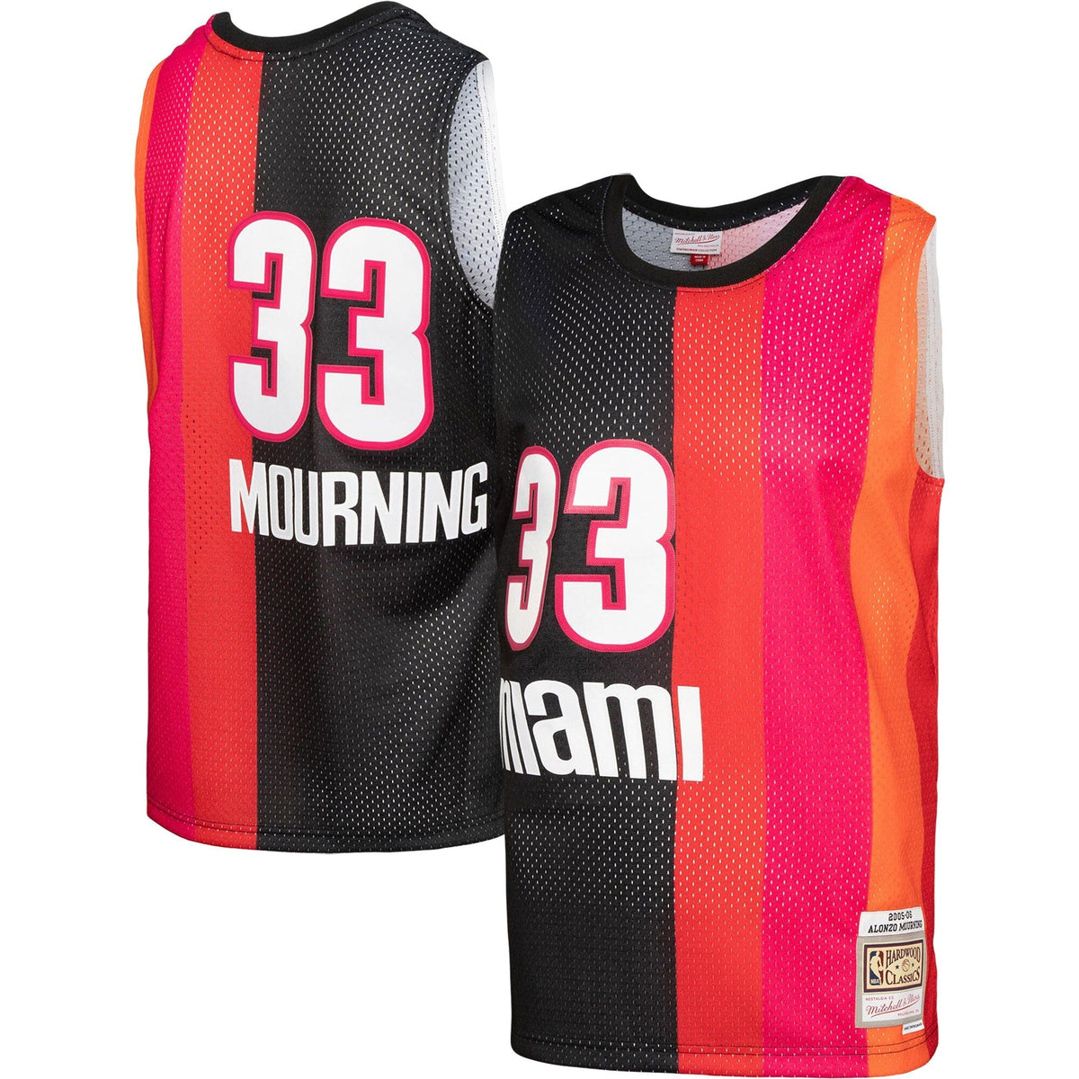 Men's Alonzo Mourning Miami Heat Mitchell & Ness NBA 2005-06 Black Alternate Throwback Swingman Jersey - image 1
