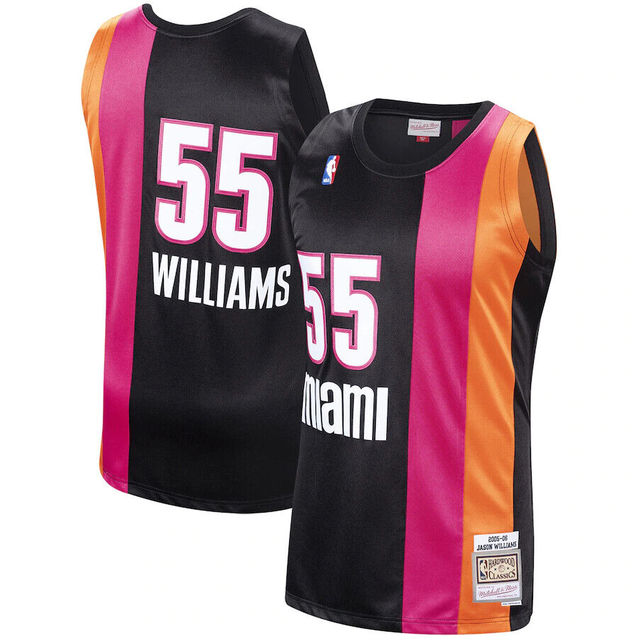Miami Heat Jason Williams 2005-06 Mitchell & Ness Black Basketball Jersey - image 1