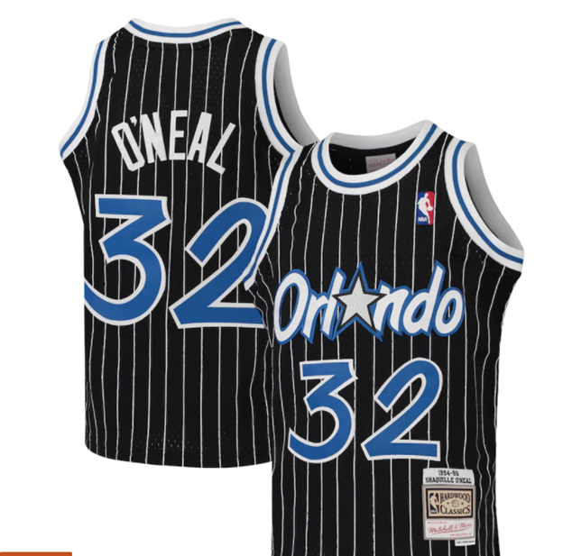 Orlando Magic Shaquille O'Neal Black 1994-95 Hardwood Classics Swingman Jersey - image 1