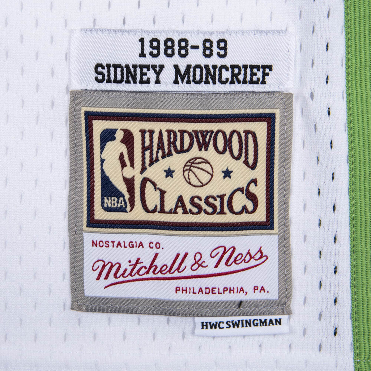 Men's Milwaukee Bucks Sidney Moncrief Mitchell & Ness White 1988-89 Hardwood Classics Swingman Jersey - image 4