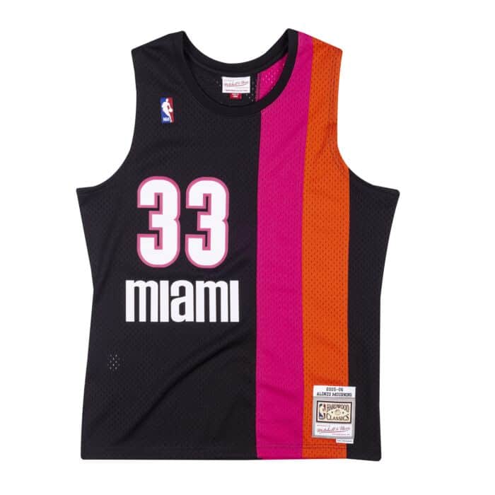 Men's Alonzo Mourning Miami Heat Mitchell & Ness NBA 2005-06 Black Alternate Throwback Swingman Jersey - image 2