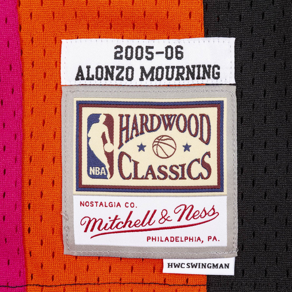 Men's Alonzo Mourning Miami Heat Mitchell & Ness NBA 2005-06 Black Alternate Throwback Swingman Jersey - image 4