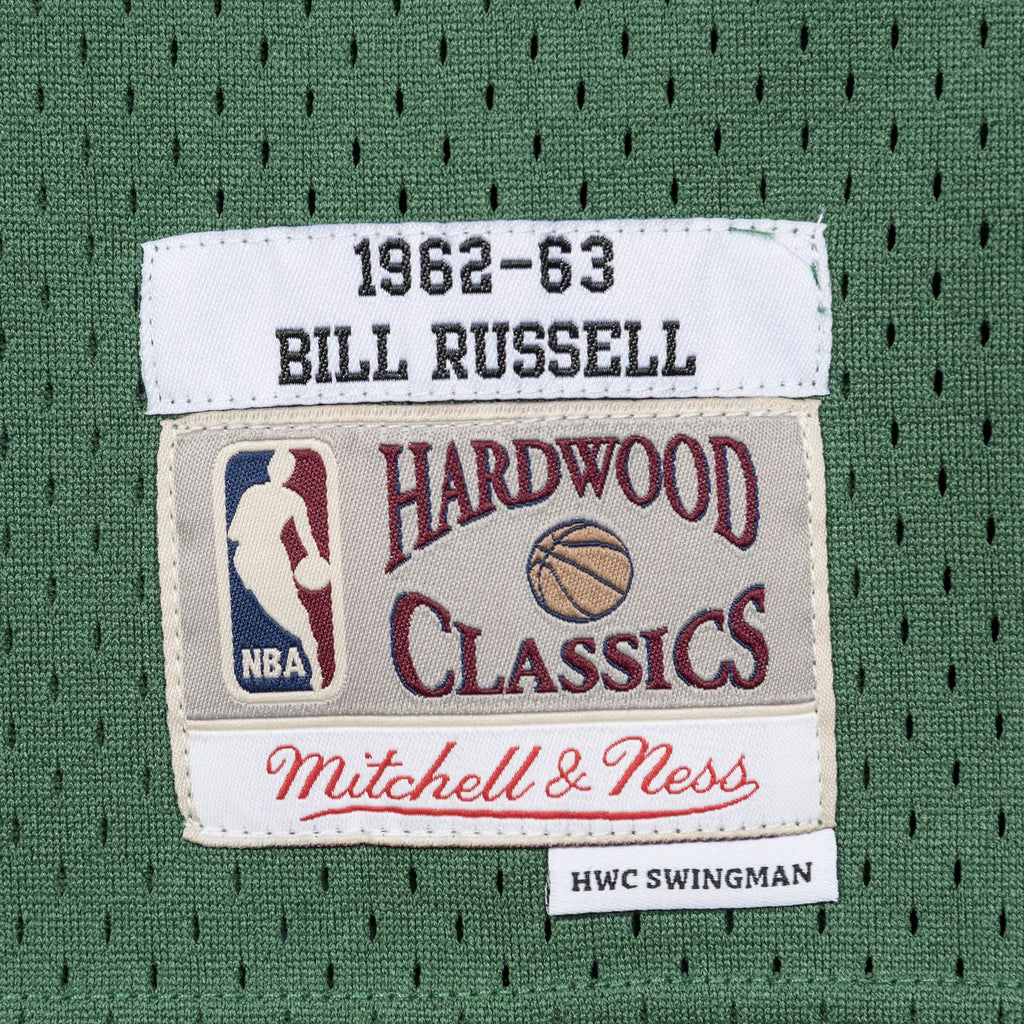 Boston Celtics Bill Russell Green 1962-63 Hardwood Classics Swingman Jersey - image 2