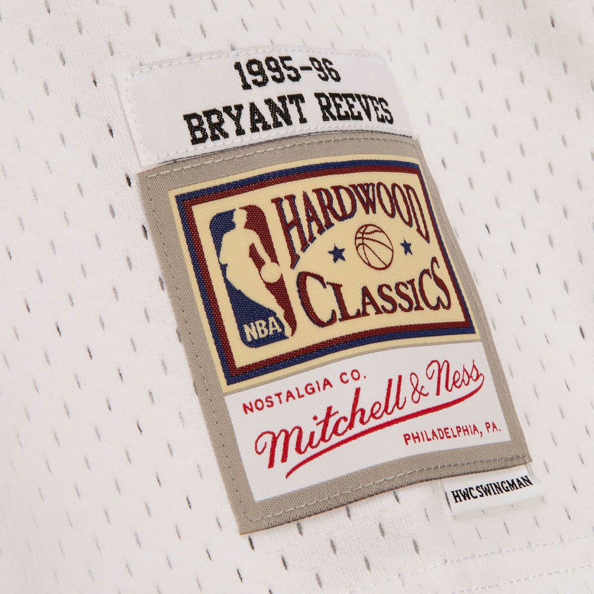 Vancouver Grizzlies Bryant Reeves White 1995-96 Hardwood Classics Swingman Jersey - image 3