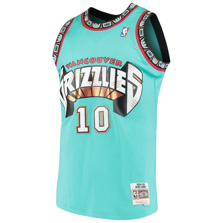 Men's Vancouver Grizzlies Mike Bibby Mitchell & Ness Teal Hardwood Classics Swingman Jersey - image 2