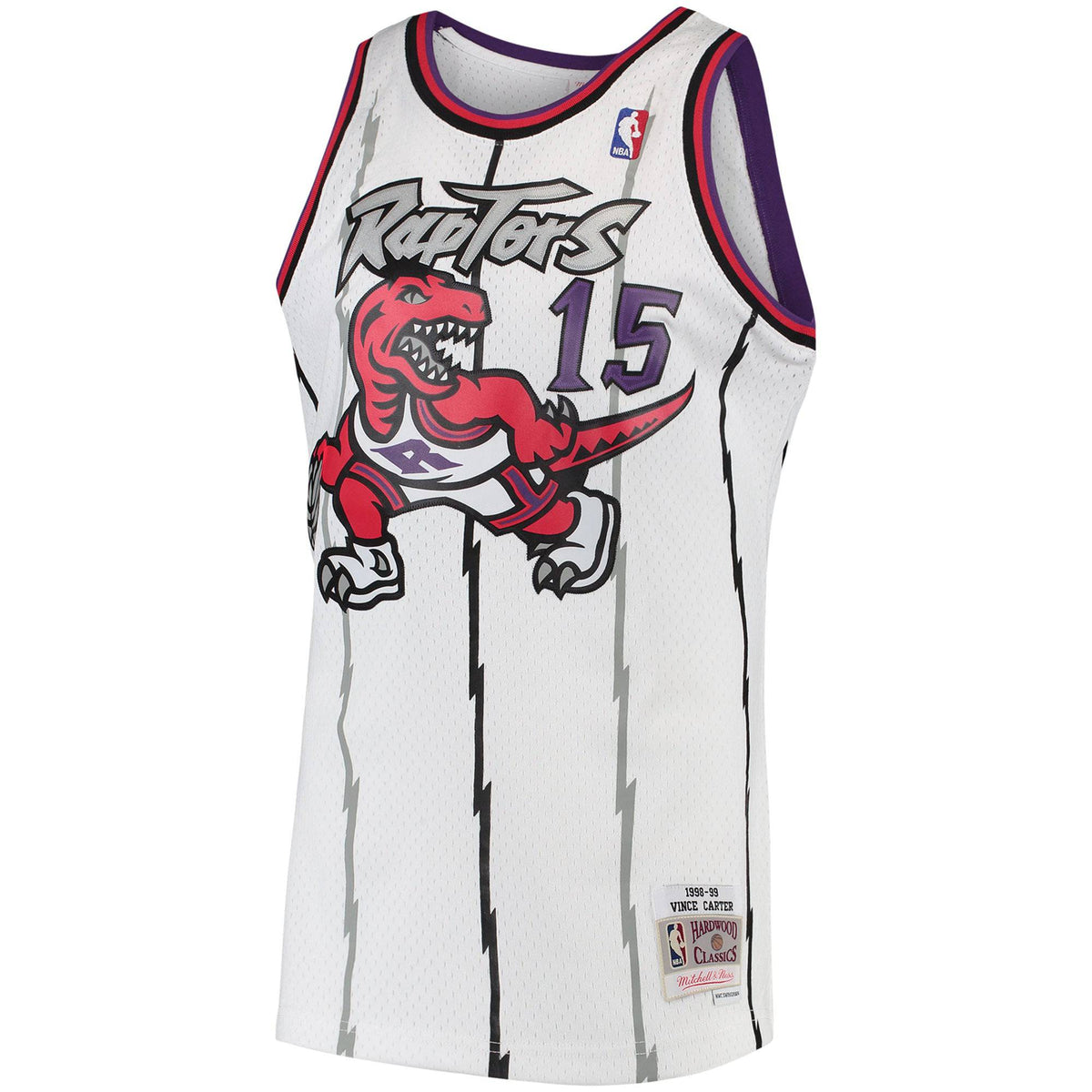 Men's Mitchell & Ness Vince Carter Toronto Raptors White 1997-98 Hardwood Classics Swingman Jersey - image 2