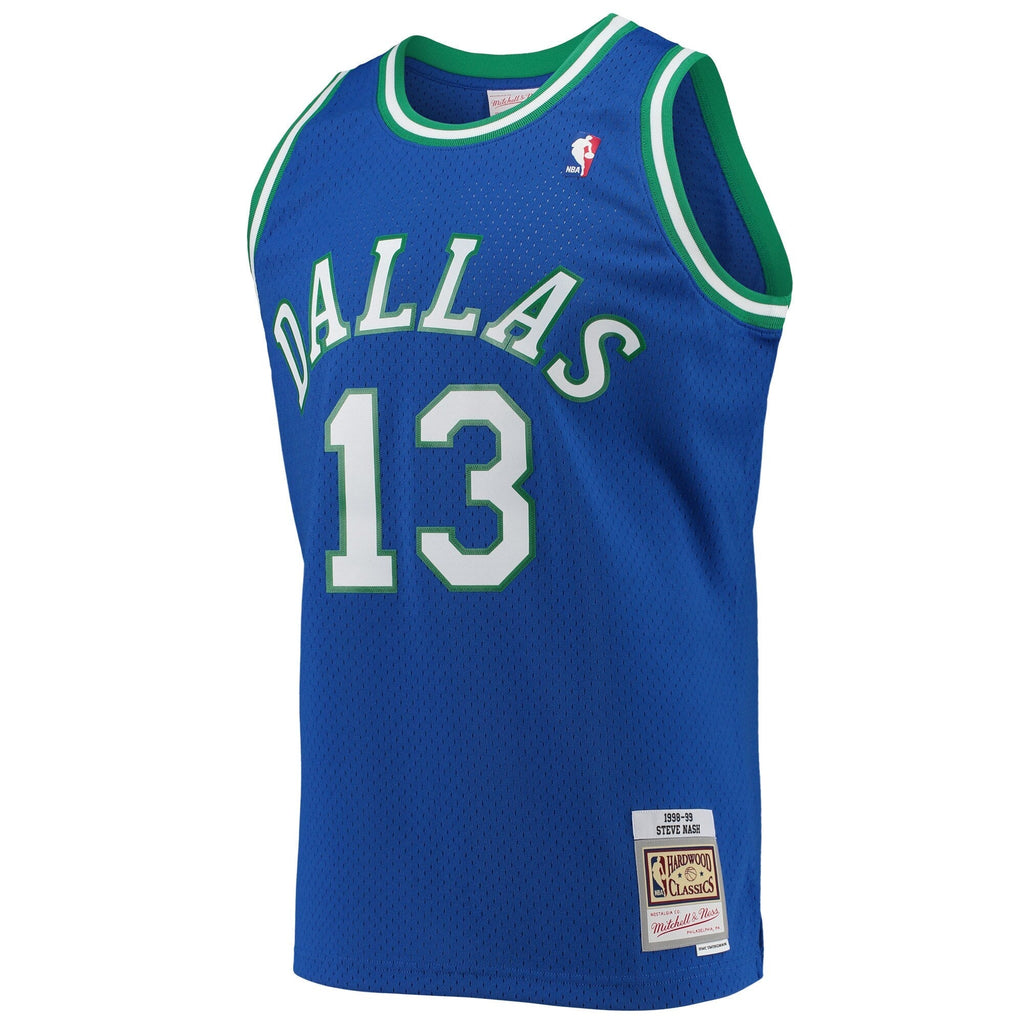 Men's Dallas Mavericks Steve Nash Mitchell & Ness Blue 1998-99 Hardwood Classics Swingman Jersey - image 2