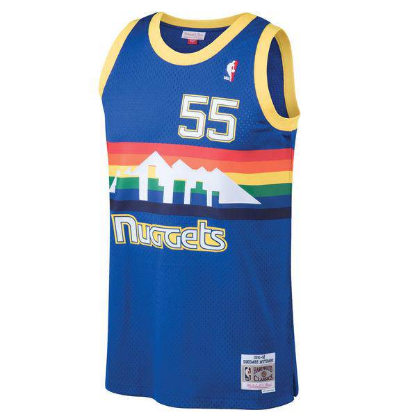 Mens Denver Nuggets Dikembe Mutombo Mitchell & Ness Blue 1991-92 Hardwood Classics Swingman Jersey - image 2