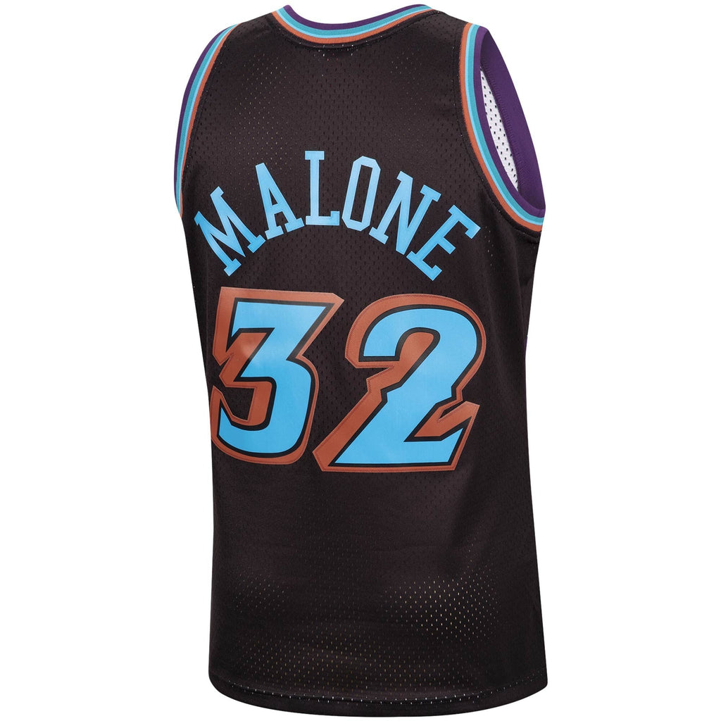 Men's Mitchell & Ness Karl Malone Black Utah Jazz 1996-97 Hardwood Classics Reload Swingman Jersey - image 3