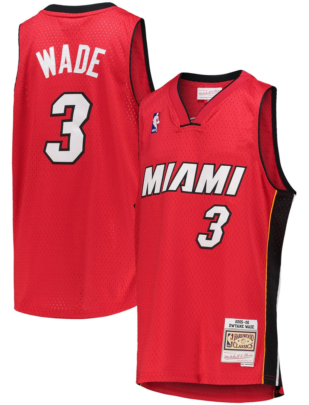 Miami Heat Dwyane Wade Mitchell & Ness Red 2005-06 Hardwood Classics Jersey - image 1