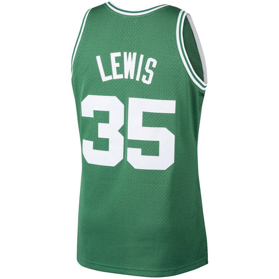 Men's Boston Celtics Reggie Lewis Mitchell & Ness Kelly Green 1987-88 Hardwood Classics Swingman Jersey - image 2