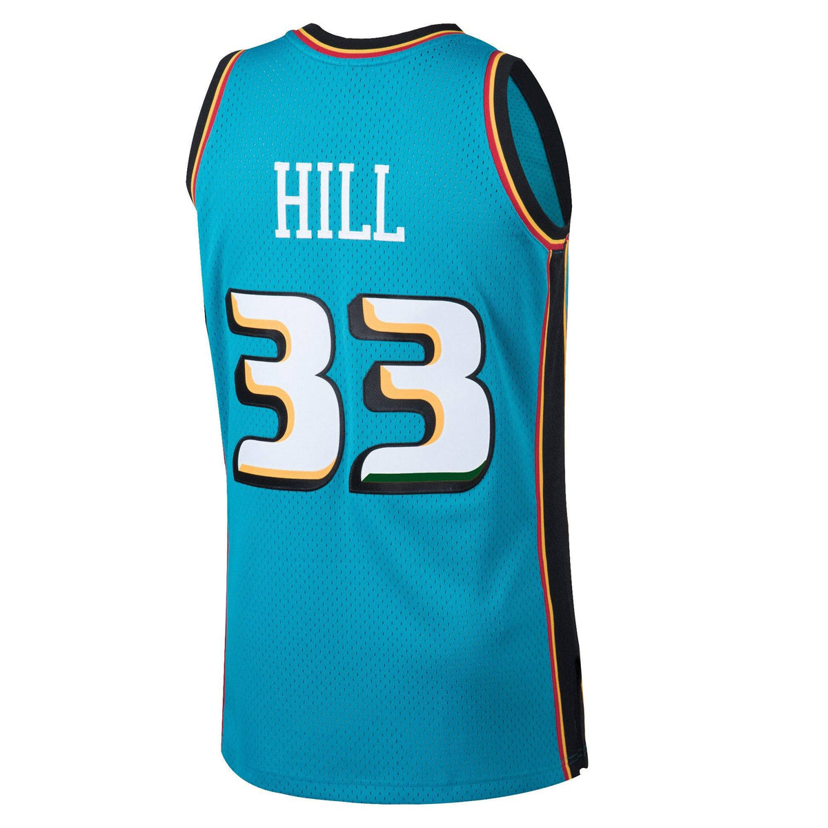 Men's Detroit Pistons Grant Hill Mitchell & Ness Teal 1998-99 Hardwood Classics Swingman Jersey - image 3