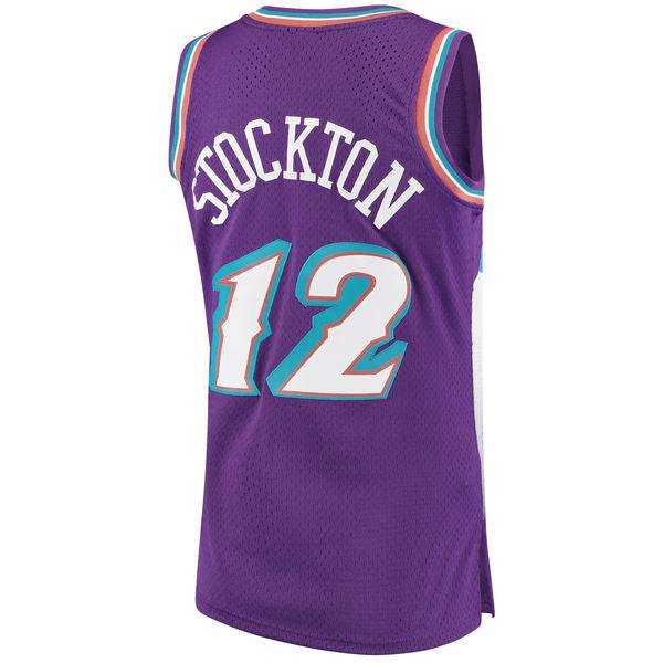 Men's Mitchell & Ness John Stockton Utah Jazz Purple 1996-97 Hardwood Classics Swingman Jersey - image 3