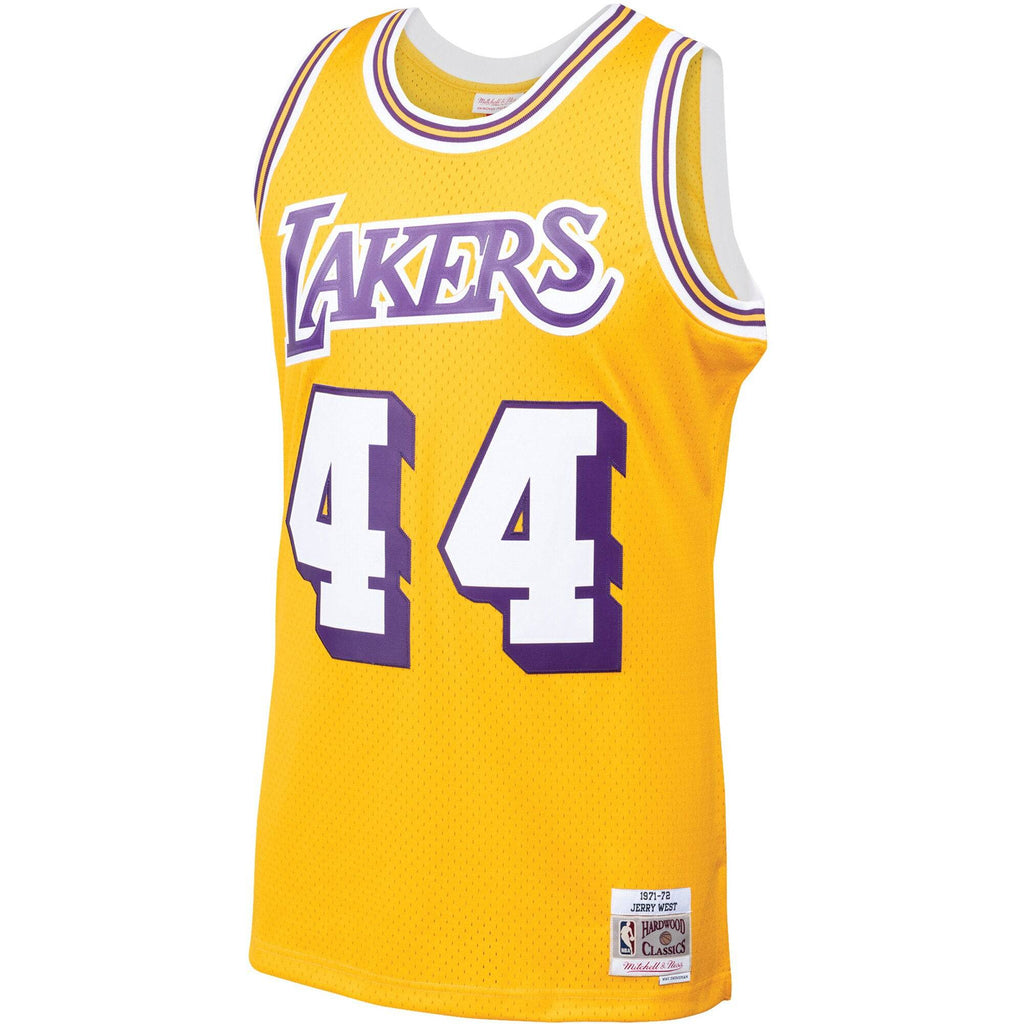 Mens Jerry West Los Angeles Lakers Mitchell & Ness Gold 1971-72 Hardwood Classics Swingman Jersey - image 2