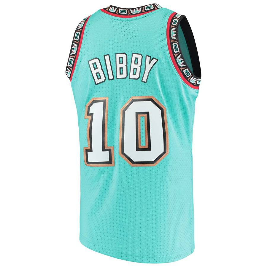 Men's Vancouver Grizzlies Mike Bibby Mitchell & Ness Teal Hardwood Classics Swingman Jersey - image 3