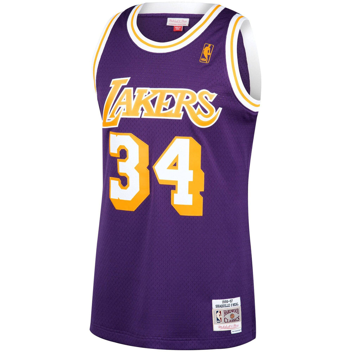 Men's Los Angeles Lakers Shaquille O'Neal Mitchell & Ness NBA Mens Hardwood Classic 1996-97 Swingman Purple Jersey - image 2