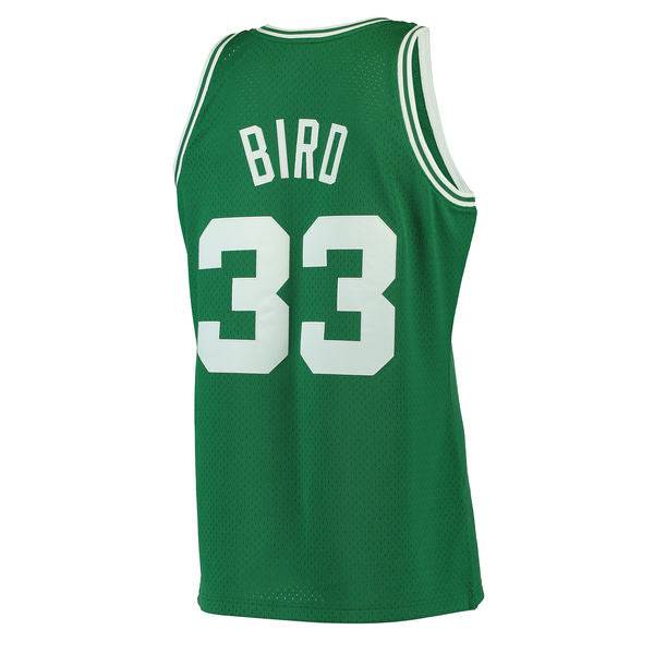 Men's Boston Celtics Larry Bird Mitchell & Ness Kelly Green 1985-86 Hardwood Classics Swingman Jersey - image 3