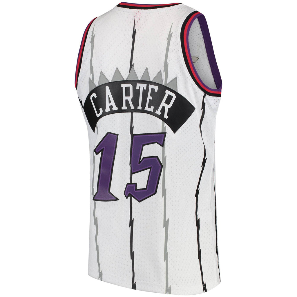 Men's Mitchell & Ness Vince Carter Toronto Raptors White 1997-98 Hardwood Classics Swingman Jersey - image 3