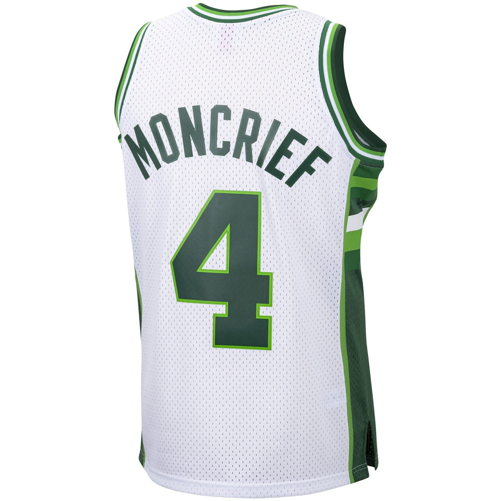 Men's Milwaukee Bucks Sidney Moncrief Mitchell & Ness White 1988-89 Hardwood Classics Swingman Jersey - image 3