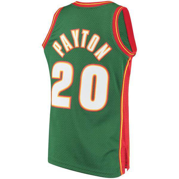 Men's Seattle SuperSonics Gary Payton Mitchell & Ness Green 1995-96 Hardwood Classics Swingman Jersey - image 3