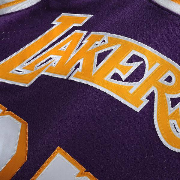 Men's Los Angeles Lakers Magic Johnson Mitchell & Ness Purple 1984-85 Hardwood Classics Swingman Jersey - image 4
