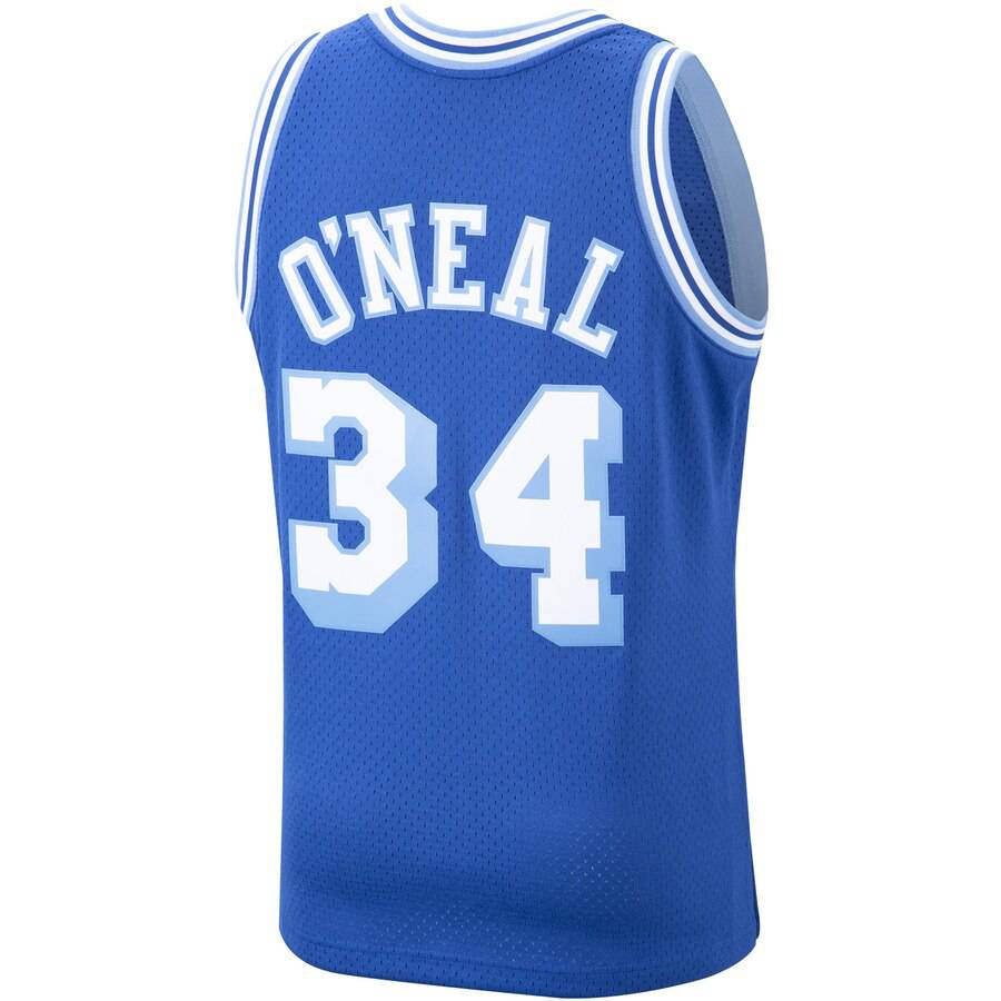 Men's Los Angeles Lakers Shaquille O'Neal Mitchell & Ness NBA Mens Hardwood Classic 1996-97 Swingman Blue Jersey - image 3