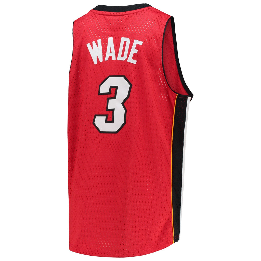 Miami Heat Dwyane Wade Mitchell & Ness Red 2005-06 Hardwood Classics Jersey - image 3