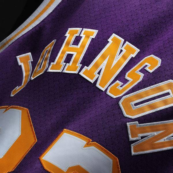 Men's Los Angeles Lakers Magic Johnson Mitchell & Ness Purple 1984-85 Hardwood Classics Swingman Jersey - image 5