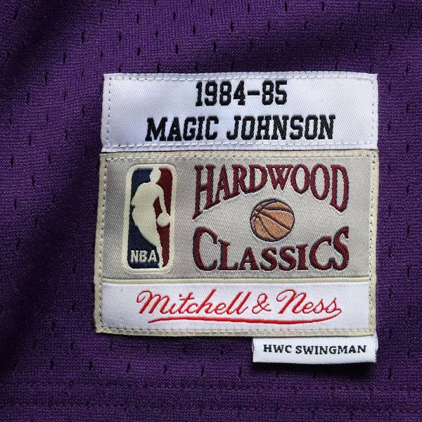 Men's Los Angeles Lakers Magic Johnson Mitchell & Ness Purple 1984-85 Hardwood Classics Swingman Jersey - image 6