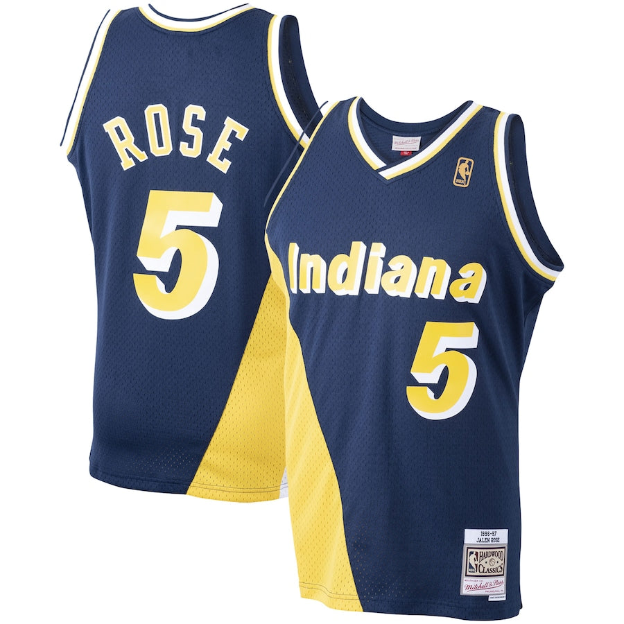 Indiana Pacers Jalen Rose 1996-97 Mitchell & Ness Navy Basketball Jersey - image 1