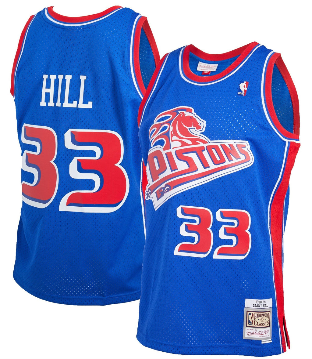 Men's Detroit Pistons Grant Hill Mitchell & Ness Blue 1998-99 Hardwood Classics Reload 2.0 Swingman Jersey - image 1
