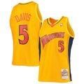 Men's Golden State Warriors Baron Davis Mitchell & Ness Gold Hardwood Classics Reload 2.0 Swingman Jersey - image 1