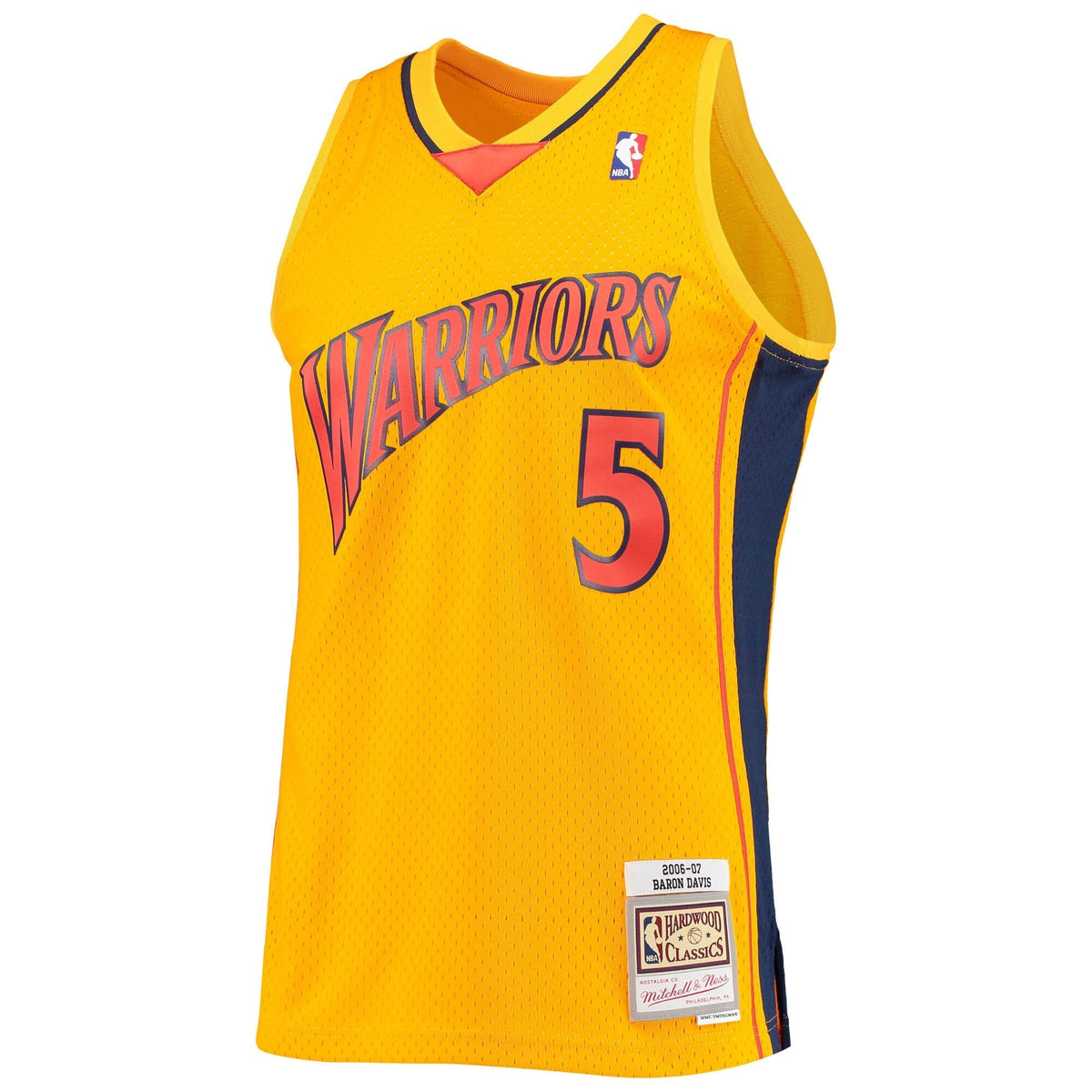 Men's Golden State Warriors Baron Davis Mitchell & Ness Gold Hardwood Classics Reload 2.0 Swingman Jersey - image 2