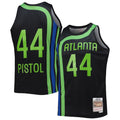Men's Atlanta Hawks Pete Maravich Mitchell & Ness Black 1971-72 Hardwood Classics Reload 2.0 Swingman Jersey - image 1